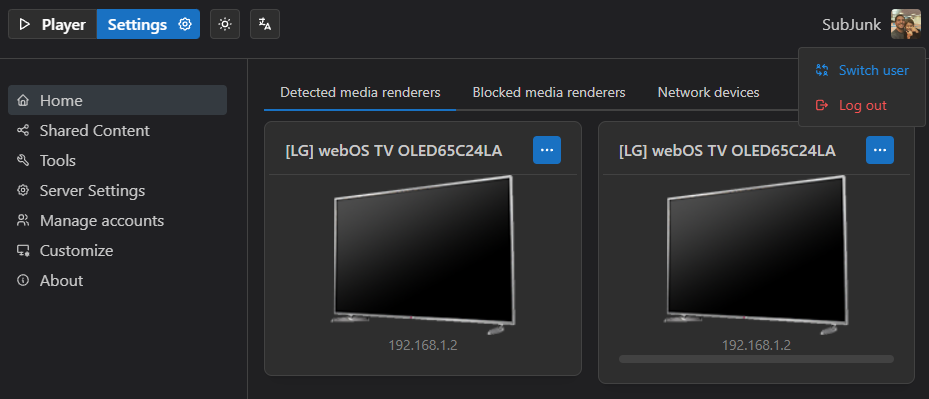 Пример переключателя режимов